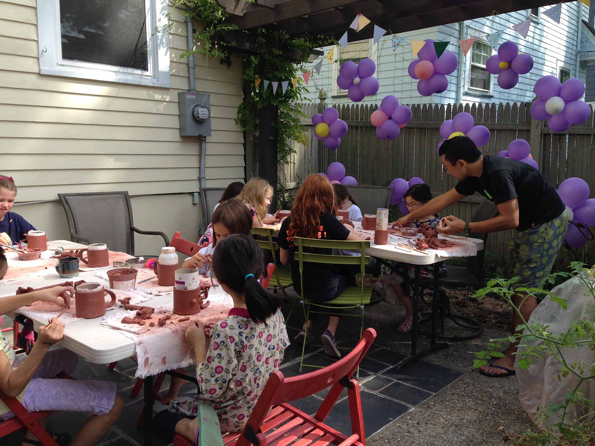 Birthday party pottery